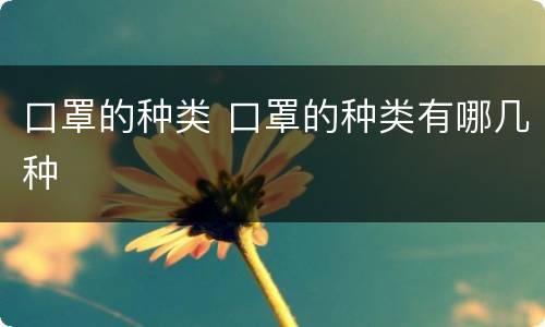 口罩的种类 口罩的种类有哪几种