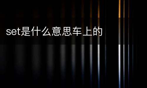 set是什么意思车上的