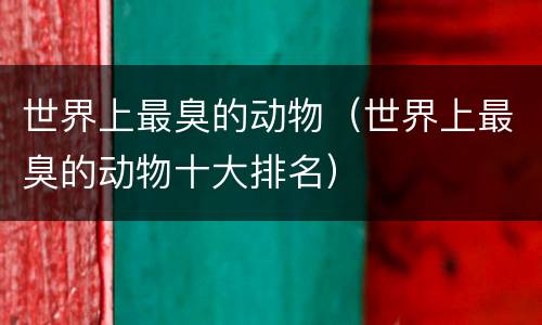 世界上最臭的动物（世界上最臭的动物十大排名）