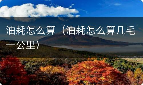 油耗怎么算（油耗怎么算几毛一公里）