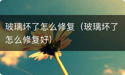 玻璃坏了怎么修复（玻璃坏了怎么修复好）