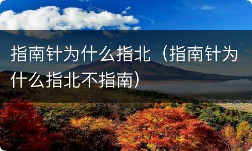 指南针为什么指北（指南针为什么指北不指南）