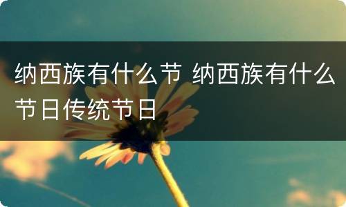 纳西族有什么节 纳西族有什么节日传统节日