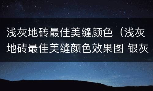 浅灰地砖最佳美缝颜色（浅灰地砖最佳美缝颜色效果图 银灰色）