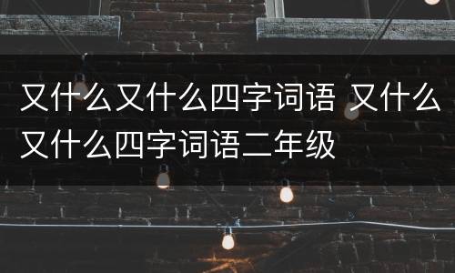 又什么又什么四字词语 又什么又什么四字词语二年级