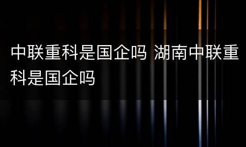 中联重科是国企吗 湖南中联重科是国企吗