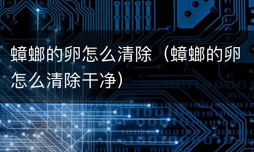 蟑螂的卵怎么清除（蟑螂的卵怎么清除干净）