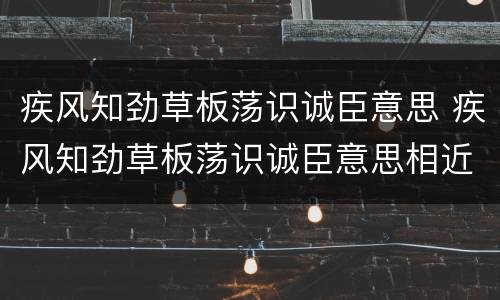 疾风知劲草板荡识诚臣意思 疾风知劲草板荡识诚臣意思相近的诗句