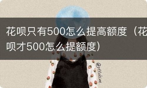 花呗只有500怎么提高额度（花呗才500怎么提额度）