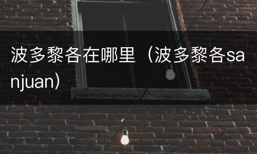 波多黎各在哪里（波多黎各sanjuan）