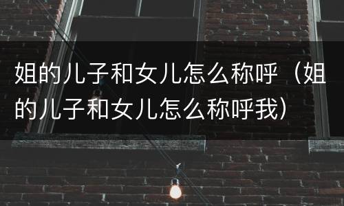姐的儿子和女儿怎么称呼（姐的儿子和女儿怎么称呼我）