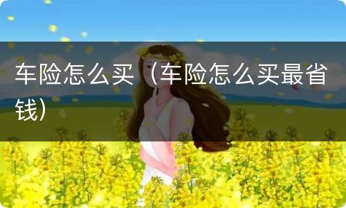 车险怎么买（车险怎么买最省钱）