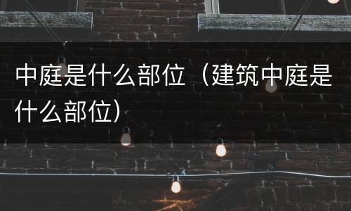 中庭是什么部位（建筑中庭是什么部位）