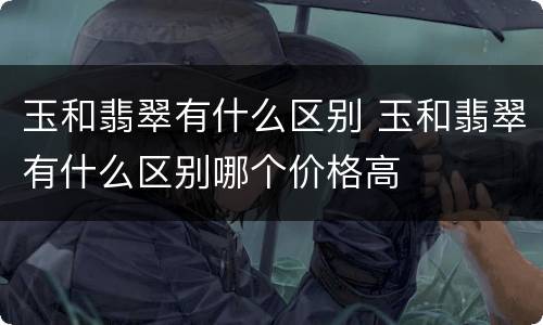 玉和翡翠有什么区别 玉和翡翠有什么区别哪个价格高