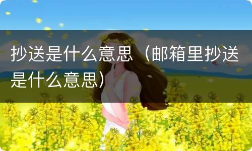 抄送是什么意思（邮箱里抄送是什么意思）