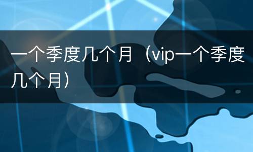 一个季度几个月（vip一个季度几个月）