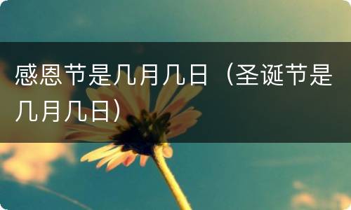 感恩节是几月几日（圣诞节是几月几日）