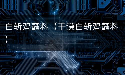白斩鸡蘸料（于谦白斩鸡蘸料）