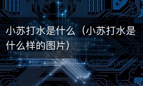 小苏打水是什么（小苏打水是什么样的图片）