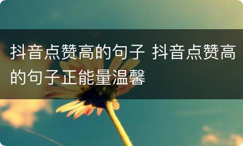抖音点赞高的句子 抖音点赞高的句子正能量温馨