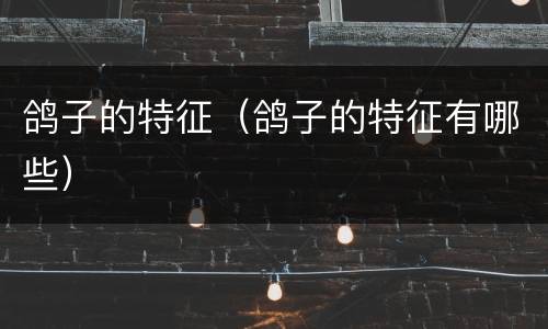 鸽子的特征（鸽子的特征有哪些）