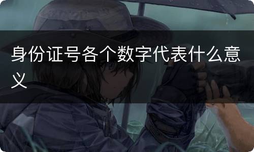 身份证号各个数字代表什么意义