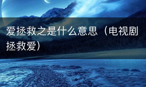 爱拯救之是什么意思（电视剧拯救爱）