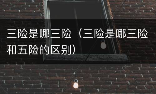 三险是哪三险（三险是哪三险和五险的区别）