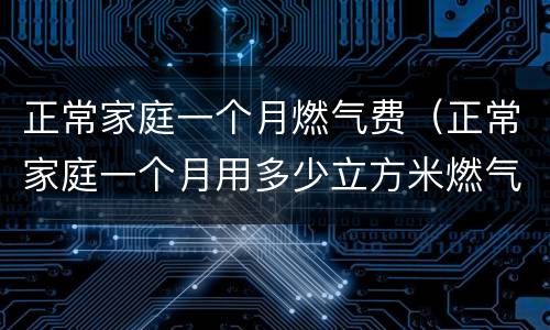 正常家庭一个月燃气费（正常家庭一个月用多少立方米燃气）