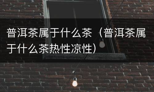 普洱茶属于什么茶（普洱茶属于什么茶热性凉性）