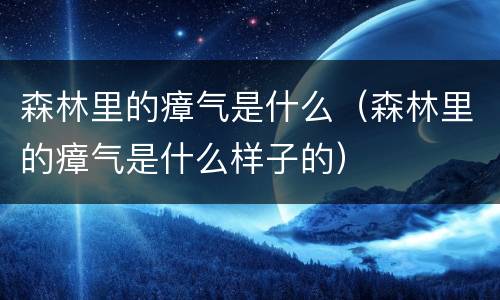 森林里的瘴气是什么（森林里的瘴气是什么样子的）