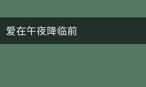 爱在午夜降临前