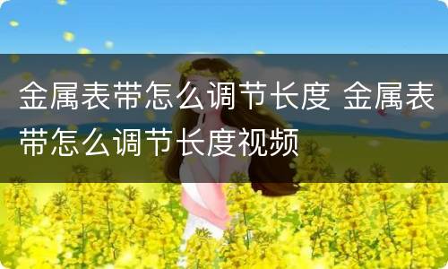金属表带怎么调节长度 金属表带怎么调节长度视频