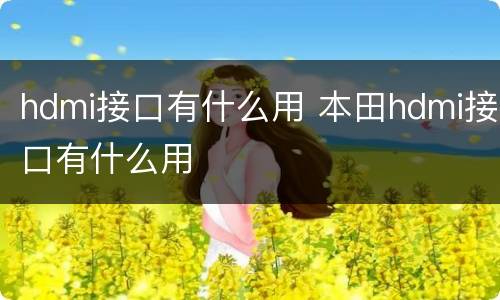 hdmi接口有什么用 本田hdmi接口有什么用