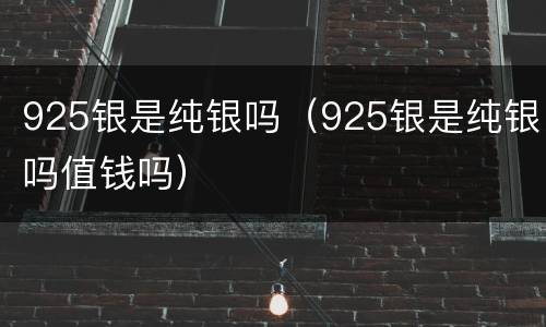 925银是纯银吗（925银是纯银吗值钱吗）