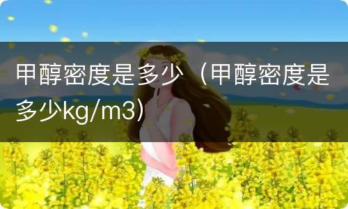 甲醇密度是多少（甲醇密度是多少kg/m3）