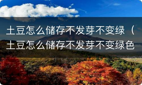 土豆怎么储存不发芽不变绿（土豆怎么储存不发芽不变绿色）