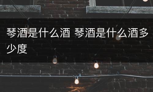 琴酒是什么酒 琴酒是什么酒多少度