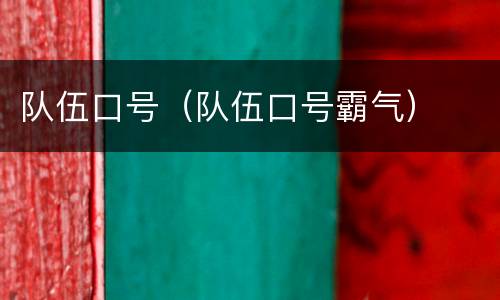 队伍口号（队伍口号霸气）