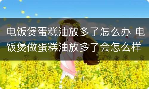 电饭煲蛋糕油放多了怎么办 电饭煲做蛋糕油放多了会怎么样