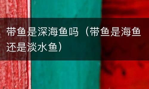 带鱼是深海鱼吗（带鱼是海鱼还是淡水鱼）