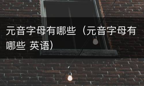元音字母有哪些（元音字母有哪些 英语）
