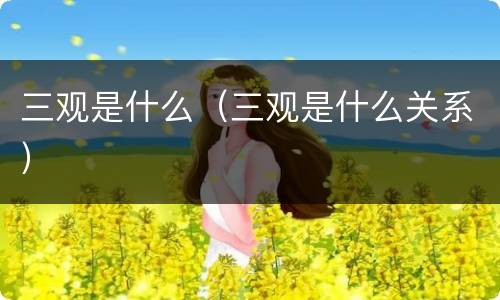 三观是什么（三观是什么关系）