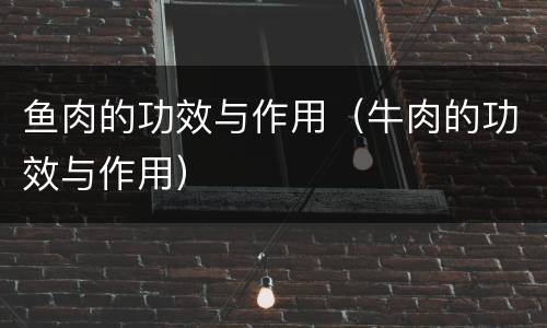 鱼肉的功效与作用（牛肉的功效与作用）