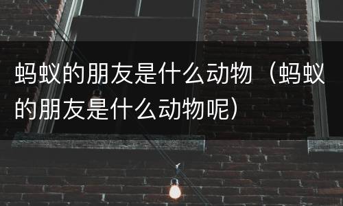 蚂蚁的朋友是什么动物（蚂蚁的朋友是什么动物呢）