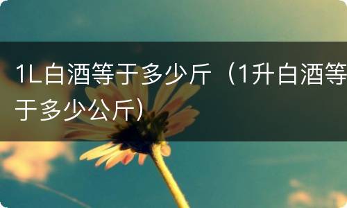 1L白酒等于多少斤（1升白酒等于多少公斤）