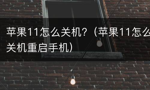 苹果11怎么关机?（苹果11怎么关机重启手机）
