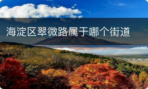 海淀区翠微路属于哪个街道