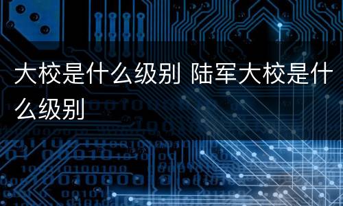 大校是什么级别 陆军大校是什么级别