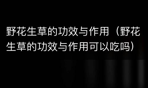 野花生草的功效与作用（野花生草的功效与作用可以吃吗）